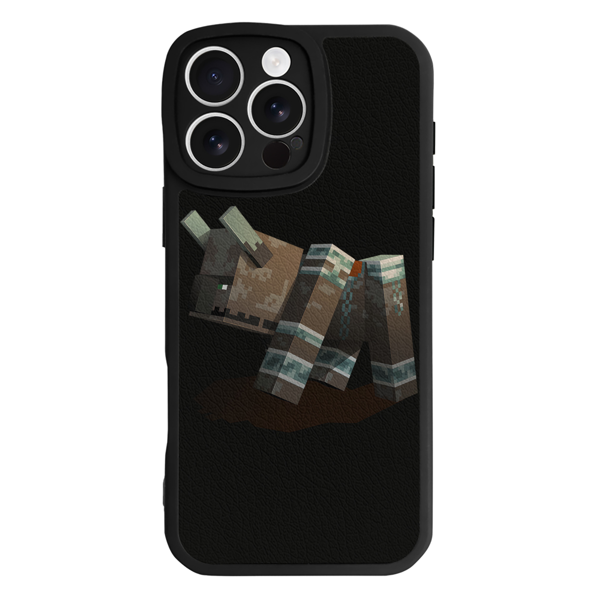 （画像用） マインクラフト ブロックの世界 Minecraft MC Block world 【iPhone 16シリーズ対応】シリコンスマホケース（レザー調） 材質：シリコン